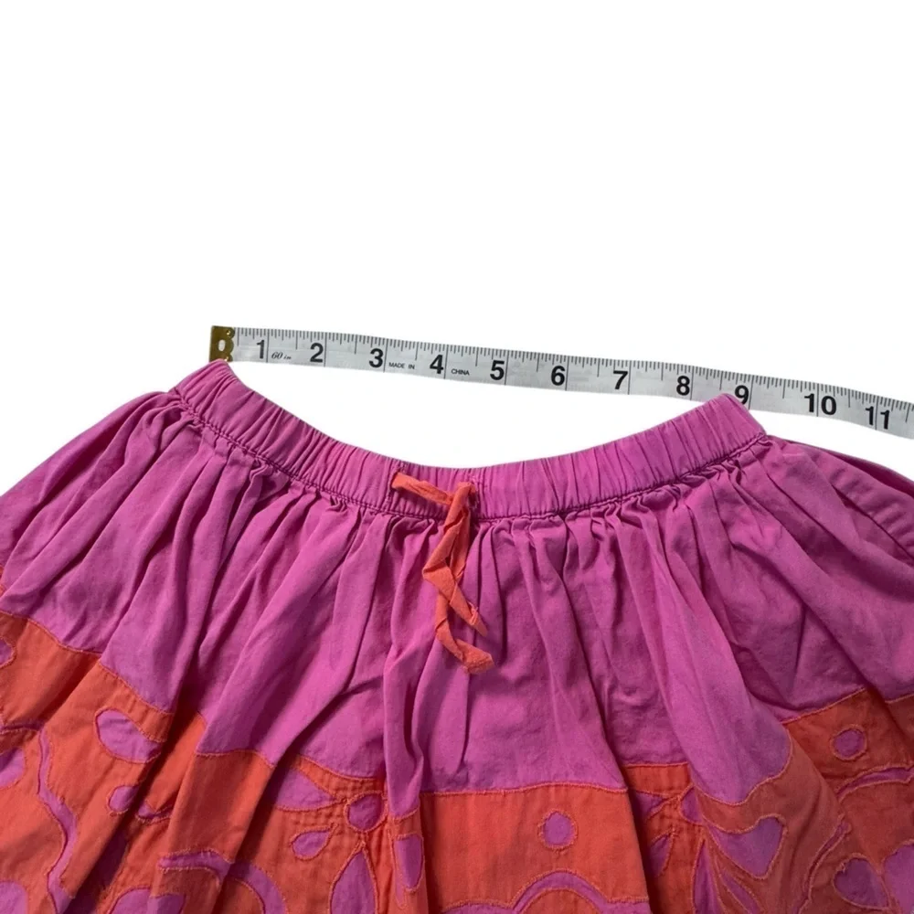 Girls Mini Boden Pink Corduroy Floral Lined Twirl skirt 5-6 k188